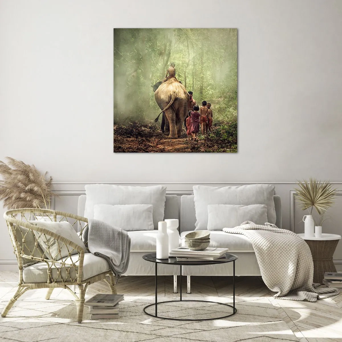 Impression sur verre - Image sur verre - Nouveau livre de la jungle - 30x30 cm