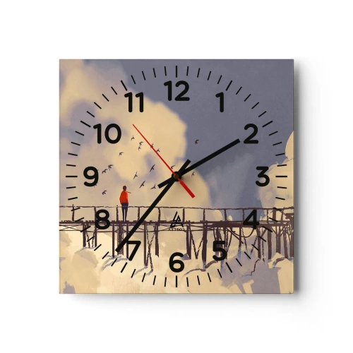 Horloge murale - Pendule murale - Bleu nostalgie - 30x30 cm