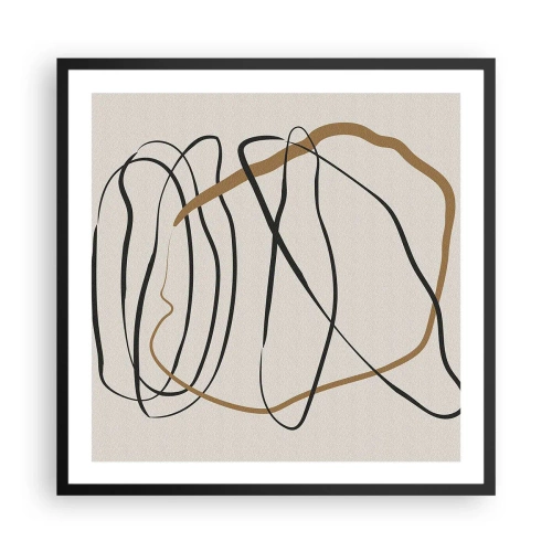 Affiche dans un cadre noir - Poster - Composition – danse en boucle - 60x60 cm