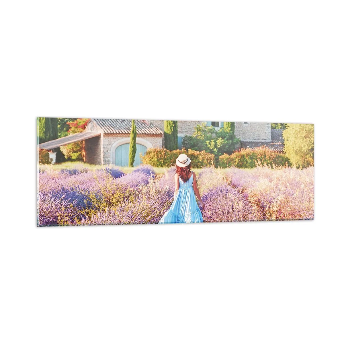 Impression sur verre - Image sur verre - Fille de la lavande - 90x30 cm