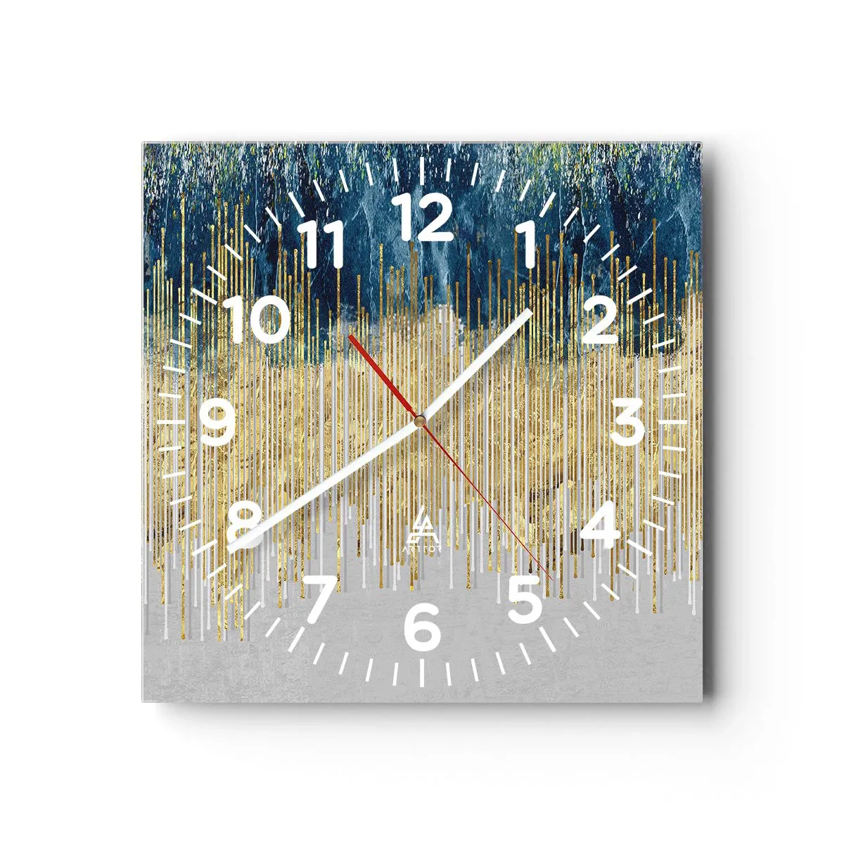 Horloge murale - Pendule murale - Bordure dorée - 30x30 cm