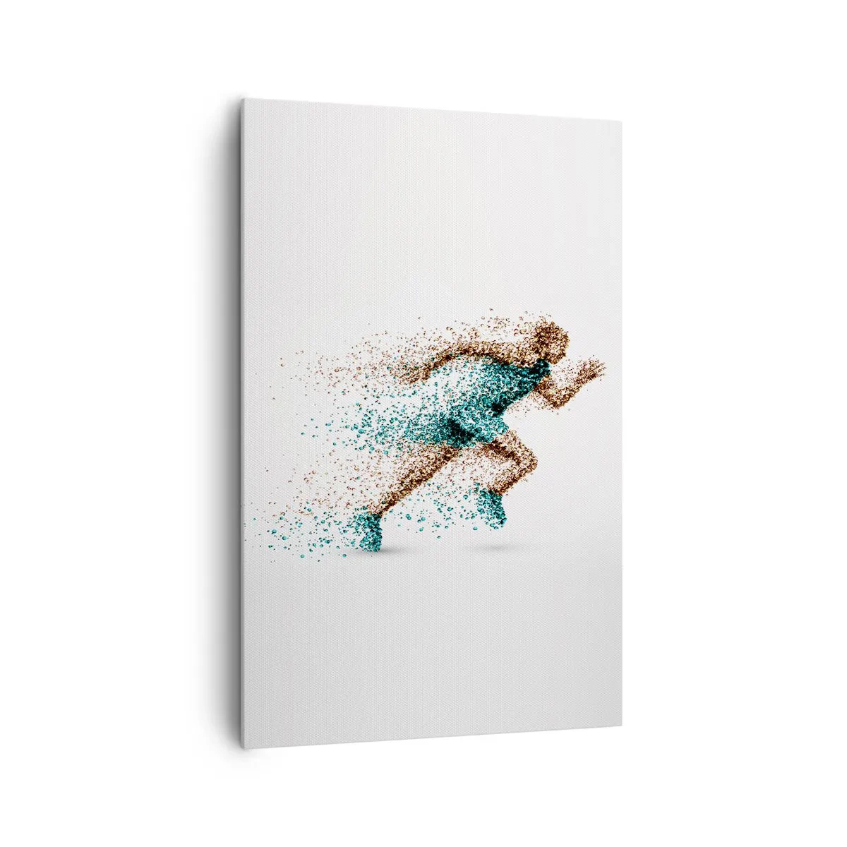 Impression sur toile - Image sur toile - Une figurine de coureur dynamique composée de minuscules particules - 80x120cm - La vie est une course - Décoration murale moderne pour le salon et la chambre ARTTOR