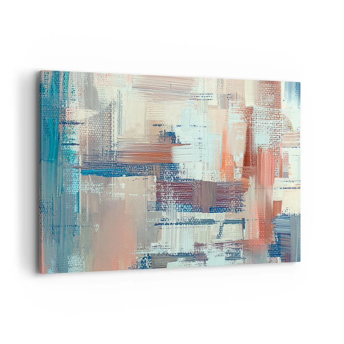 Impression sur toile - Image sur toile - Composition abstraite dans les tons de bleu et de beige - 100x70cm - Atteindre la lumière - Décoration murale moderne pour le salon et la chambre ARTTOR