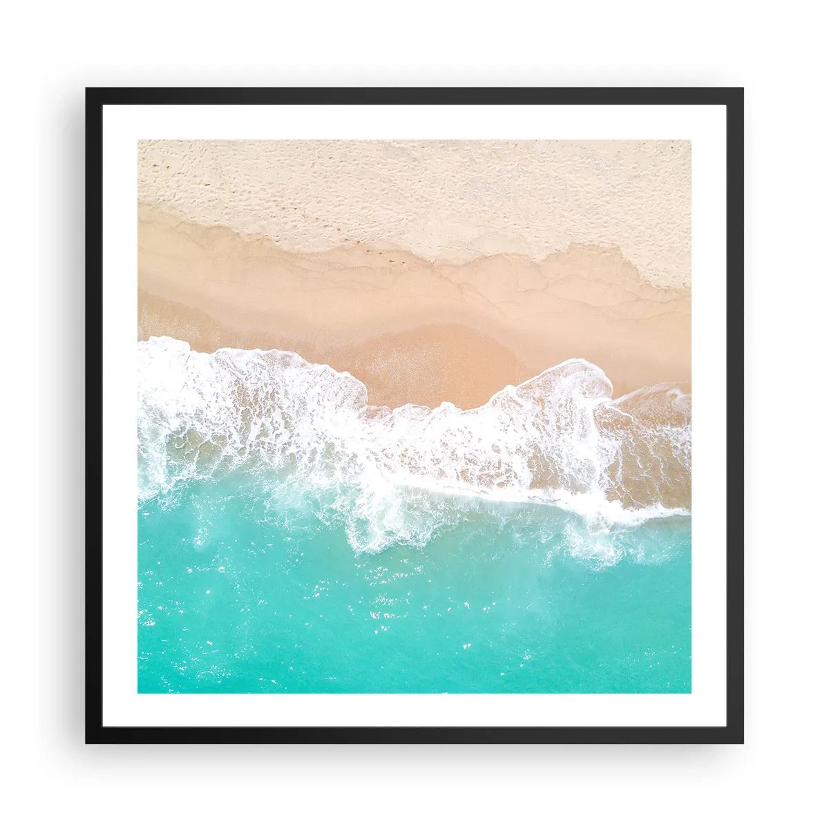 Affiche dans un cadre noir - Poster - Caresse de l'océan - 60x60 cm