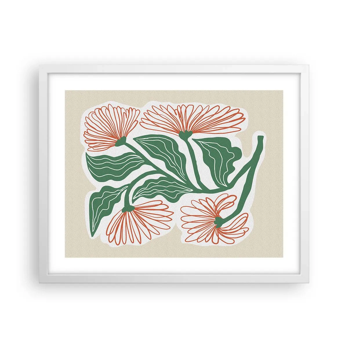 Affiche dans un cadre blanc - Poster - Folk et moderne - 50x40 cm