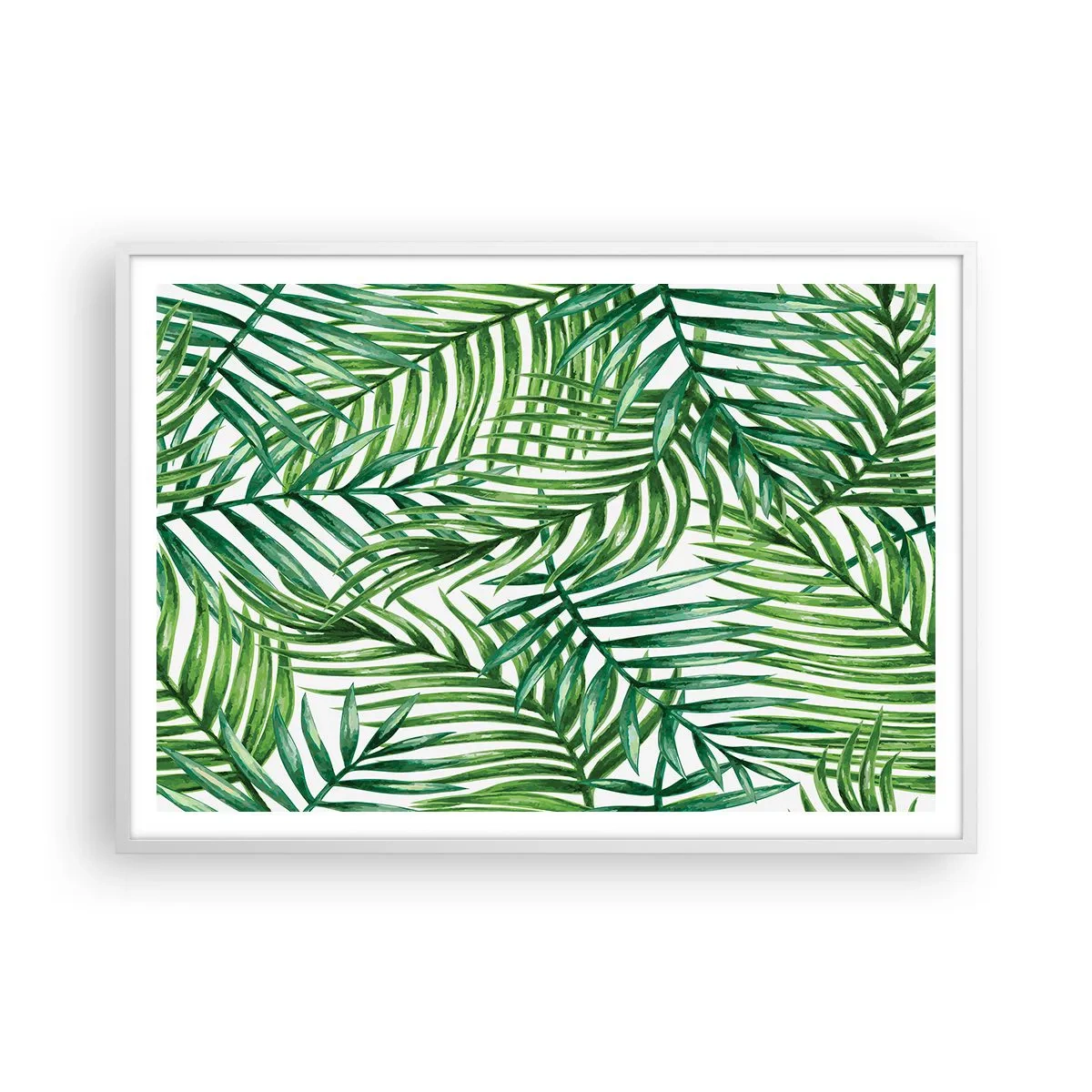 Affiche dans un cadre blanc - Poster - Sous la canopée verte - 100x70 cm