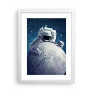 Affiche dans un cadre blanc - Poster - Comique de l'espace - 30x40 cm