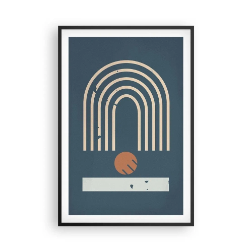 Affiche dans un cadre noir - Poster - Géométrie sur la grenade - 61x91 cm