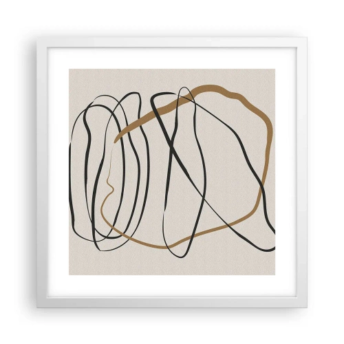 Affiche dans un cadre blanc - Poster - Composition – danse en boucle - 40x40 cm