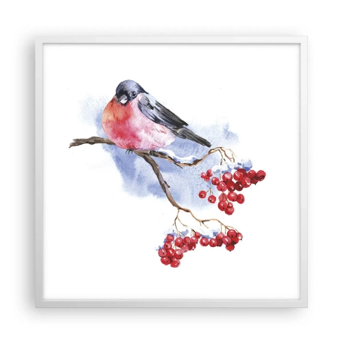 Affiche dans un cadre blanc - Poster - L'hiver en couleurs - 60x60 cm