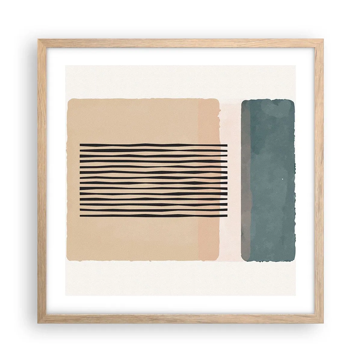 Affiche dans un chêne clair - Poster - Tout est en ordre - 50x50 cm