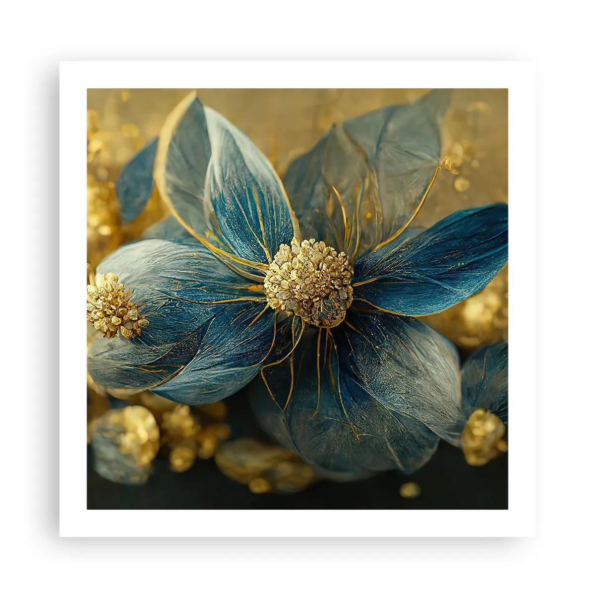 Affiche - Poster - Fleurir avec de l'or - 60x60 cm