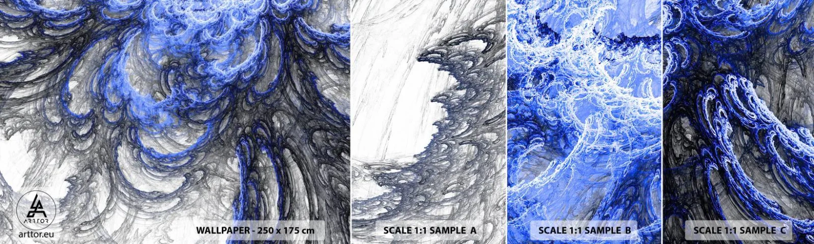 Échantillon De Papier Peint Standard Eco - La naissance d'une vague - Abstraction, Morceau, Modèle moderne - 100x30 cm