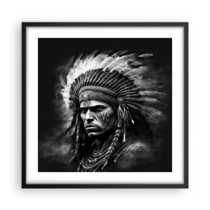 Affiche dans un cadre noir - Poster - Un leader et un guerrier - 50x50 cm