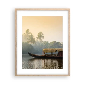 Affiche dans un chêne clair - Poster - Maison sur la rivière - 40x50 cm