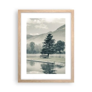 Affiche dans un chêne clair - Poster - Le lac dort encore - 30x40 cm