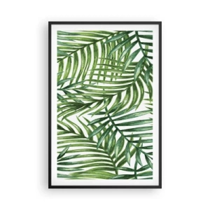 Affiche dans un cadre noir - Poster - Sous la canopée verte - 61x91 cm
