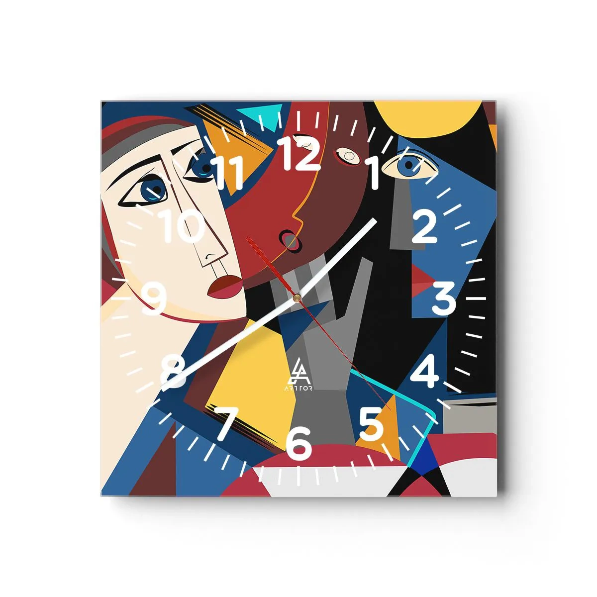 Horloge murale - Pendule murale - Une conversation entre cubistes - 30x30 cm