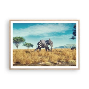 Affiche dans un chêne clair - Poster - Le gris n'est déjà plus à la mode - 100x70 cm