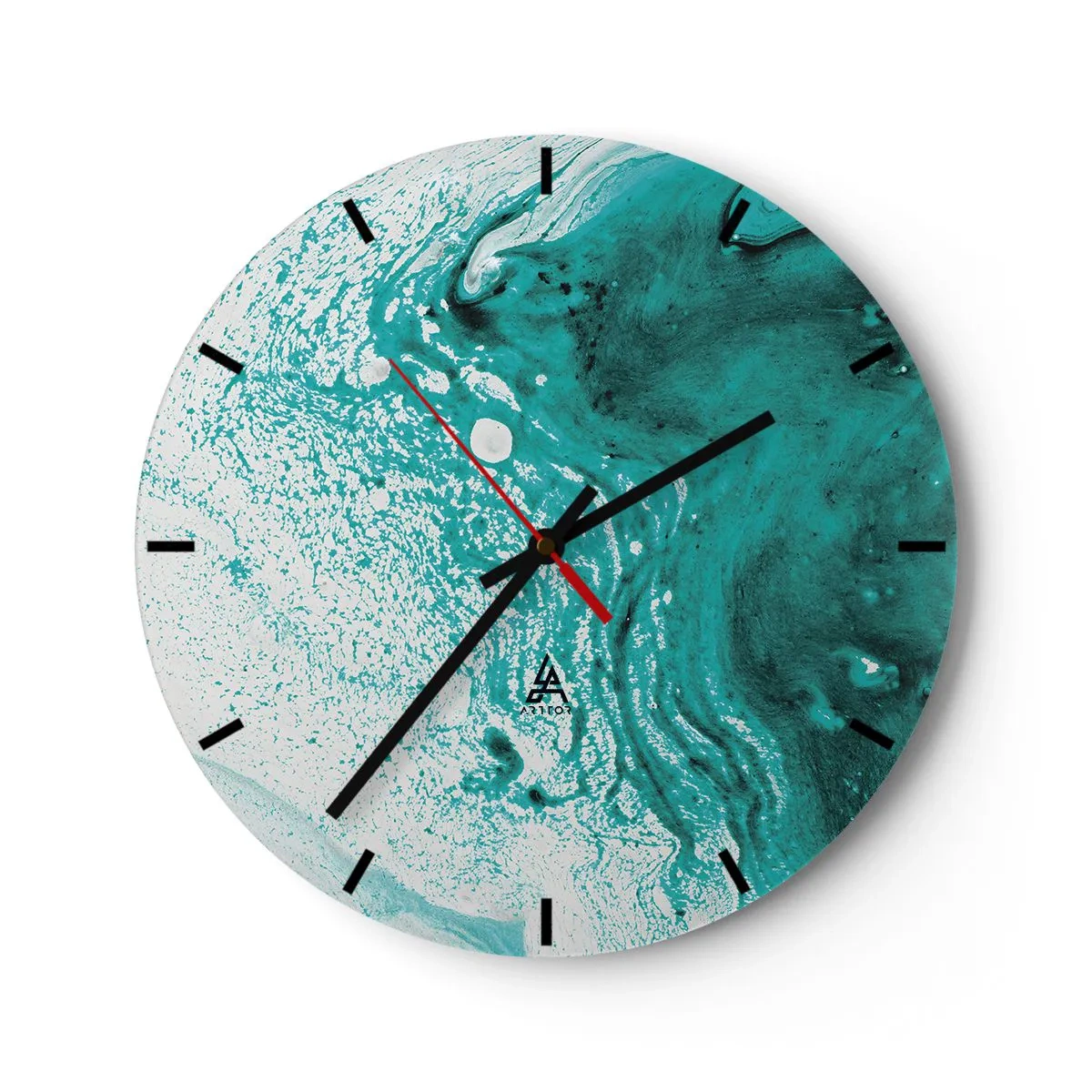 Horloge murale - Pendule murale - Se fondre dans le bleu et le turquoise - 40x40 cm