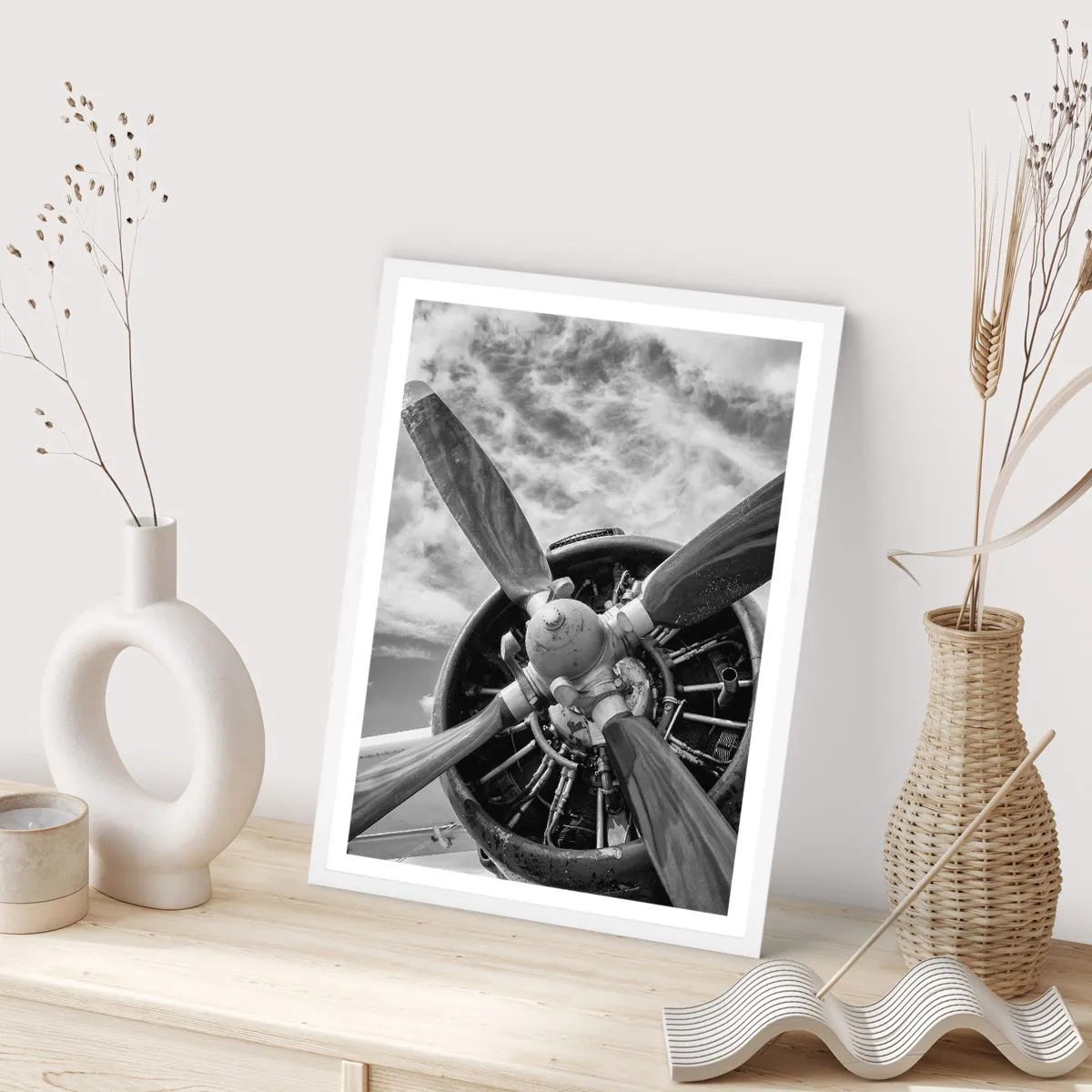 Affiche dans un cadre blanc - Poster - Dompteur de ciel - 50x70 cm