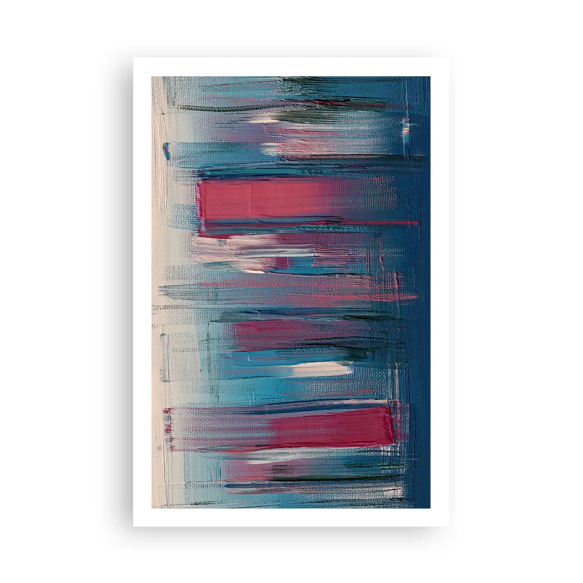 Affiche - Poster - Composition verticale en bleu et rouge - 61x91 cm
