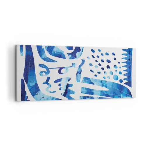 Impression sur toile - Image sur toile - Motif abstrait dans les tons de bleu - 120x50cm - Retour aux racines - Décoration murale moderne pour le salon et la chambre ARTTOR
