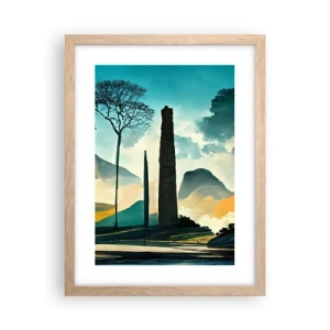 Affiche dans un chêne clair - Poster - Toujours de plus en plus haut - 30x40 cm