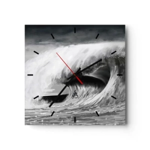 Horloge murale - Pendule murale - La colère de l'océan - 40x40 cm