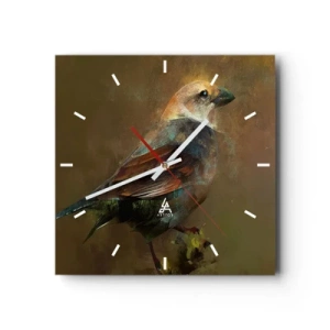 Horloge murale - Pendule murale - Un moineau, un petit oiseau - 40x40 cm