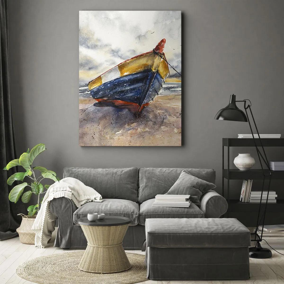 Impression sur toile - Image sur toile - Repos sur le rivage - 65x120 cm