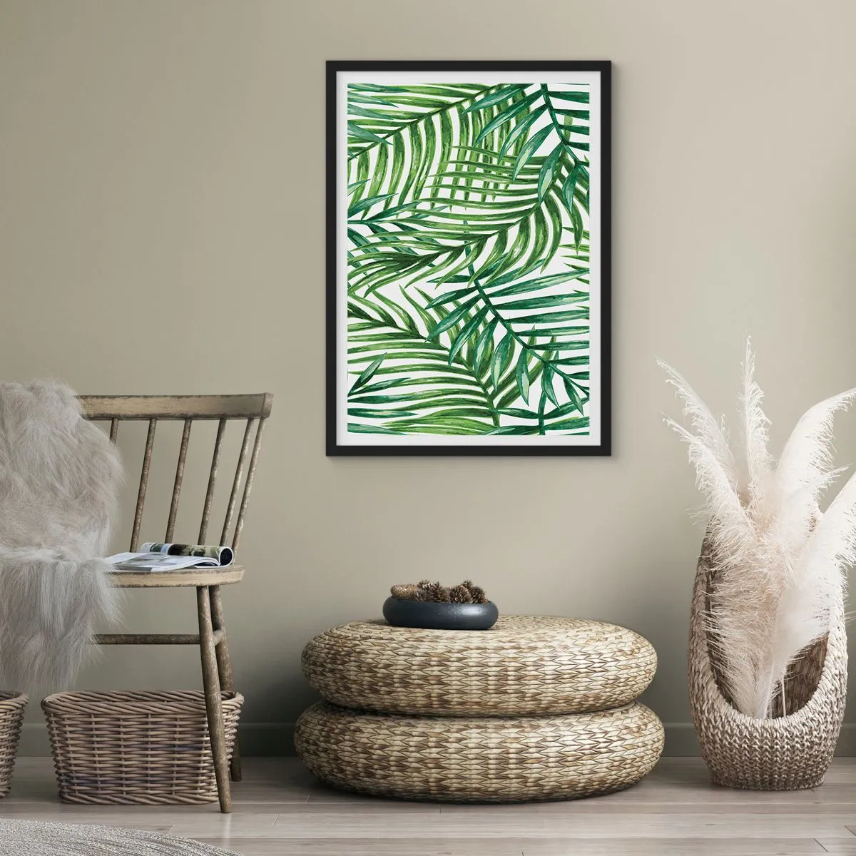 Affiche dans un cadre noir - Poster - Sous la canopée verte - 70x100 cm