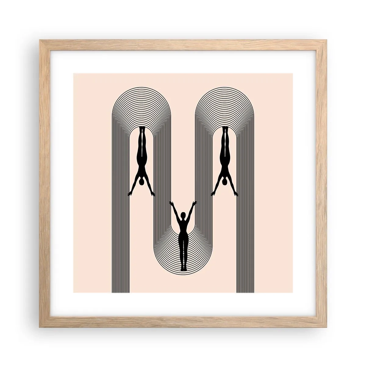 Affiche dans un chêne clair - Poster - Les jambes en l’air - 40x40 cm