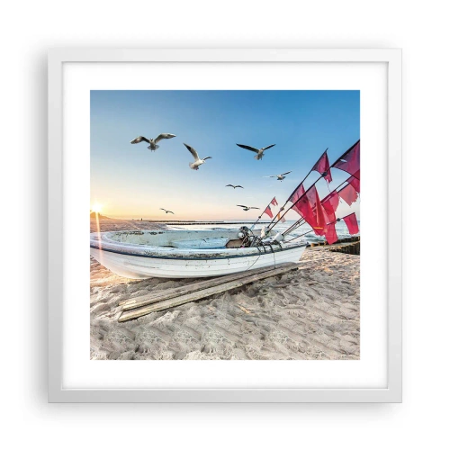 Affiche dans un cadre blanc - Poster - Repos mérité - 40x40 cm