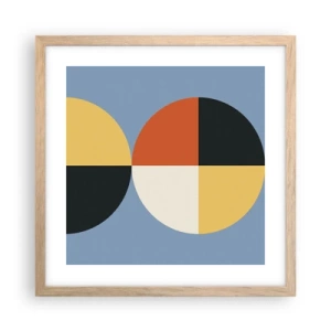 Affiche dans un chêne clair - Poster - Regarde et compte - 40x40 cm