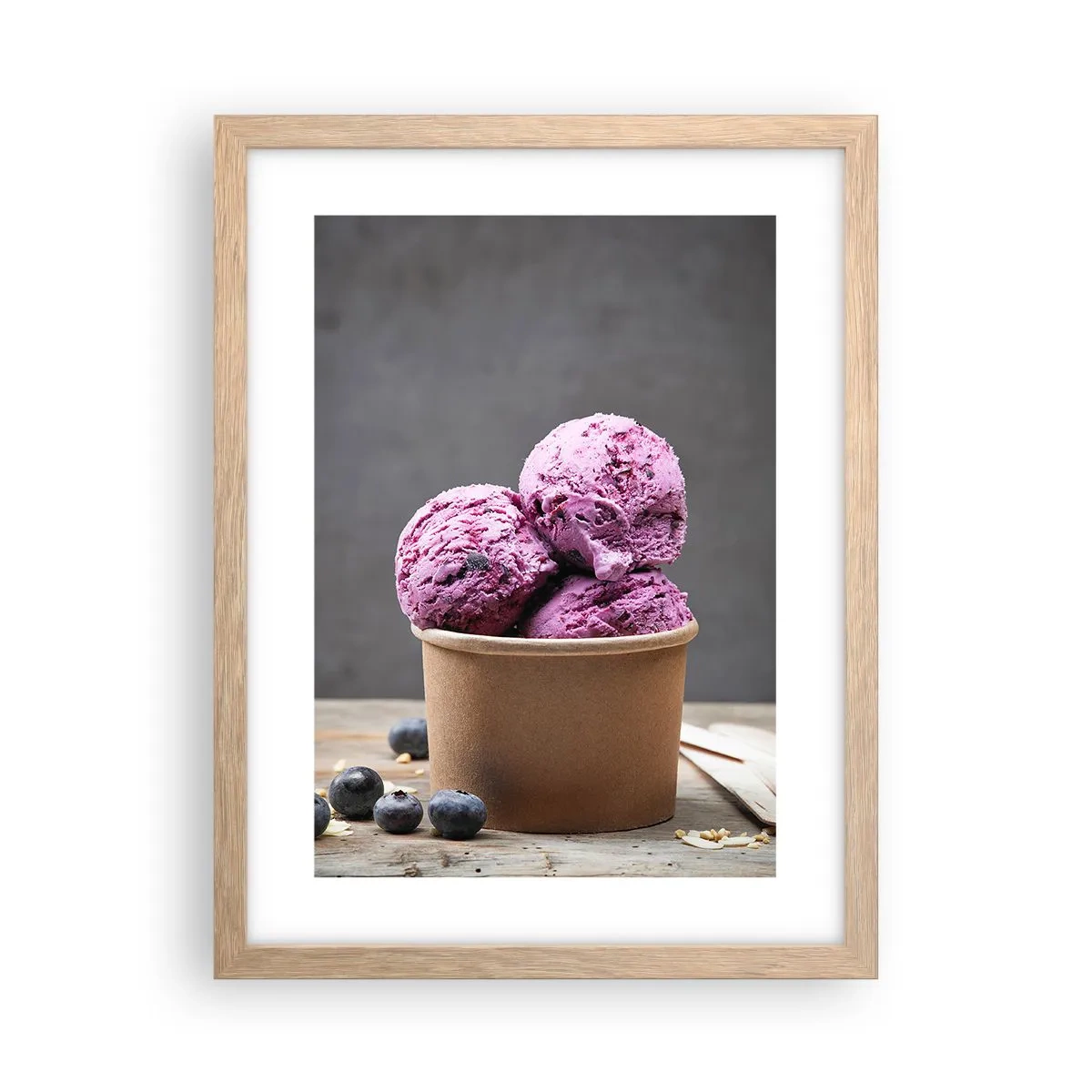 Affiche dans un chêne clair - Poster - Douceur et froideur - 30x40 cm