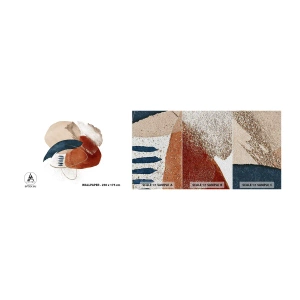 Échantillon de Papier Peint Premium Sand - Composition ovale - Abstraction, Morceau, Modèle moderne - 100x30 cm