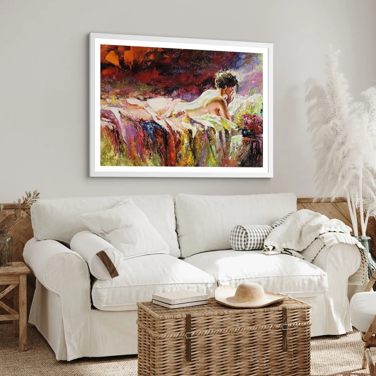 Affiche dans un cadre blanc - Poster - Vénus en pensée - 50x40 cm