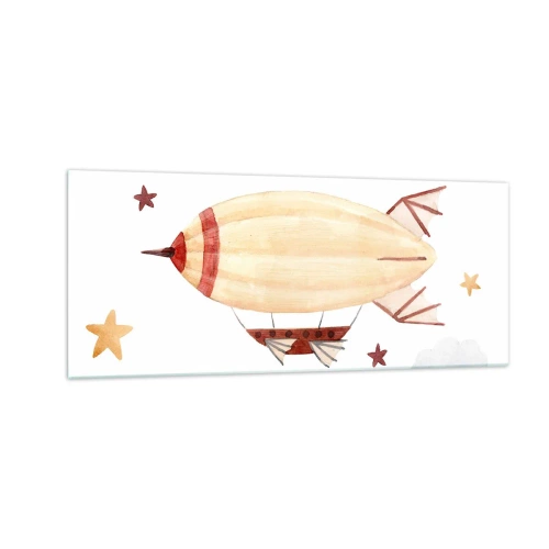 Impression sur verre - Image sur verre - Dirigeable - 100x40 cm