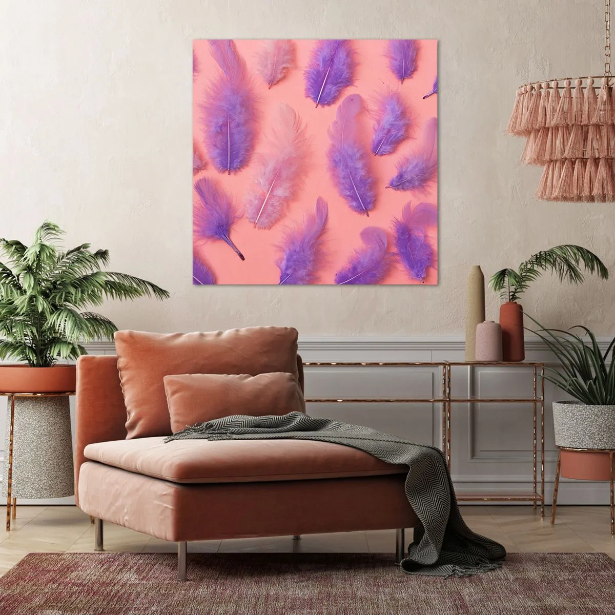 Impression sur toile - Image sur toile - Oiseau de désir lilas - 50x50 cm