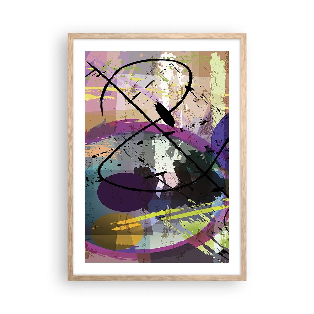 Affiche dans un chêne clair - Poster - Vous pouvez aller tout droit ou autour - 50x70 cm