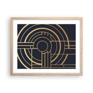 Affiche dans un chêne clair - Poster - Rotation des éléments - 50x40 cm