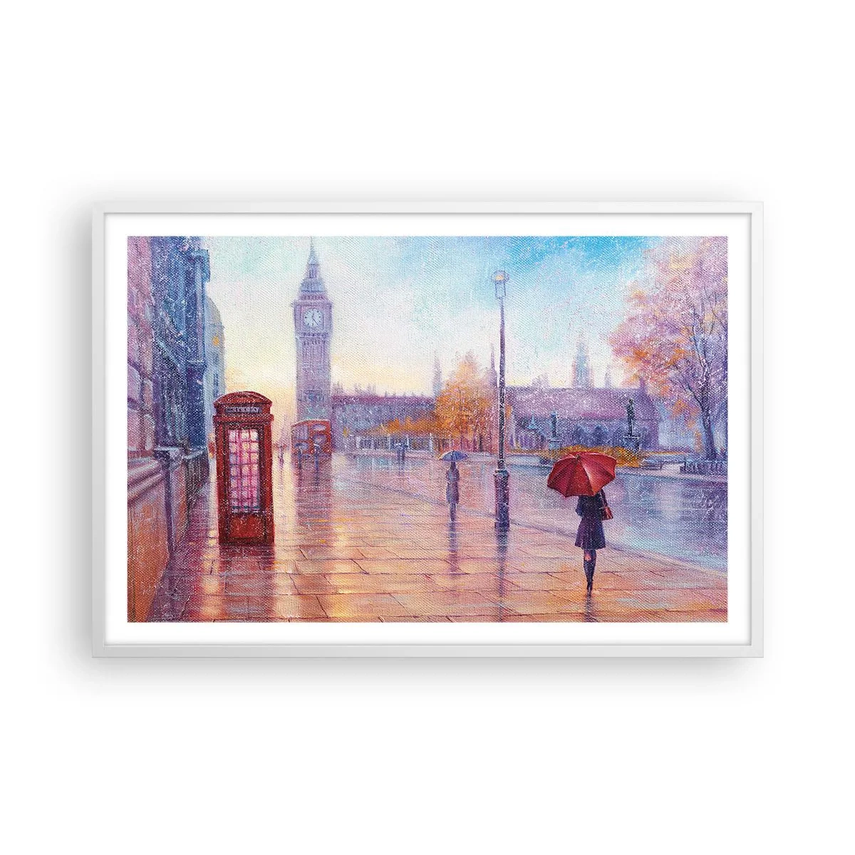 Affiche dans un cadre blanc - Poster - Jour automnal londonien - 91x61 cm