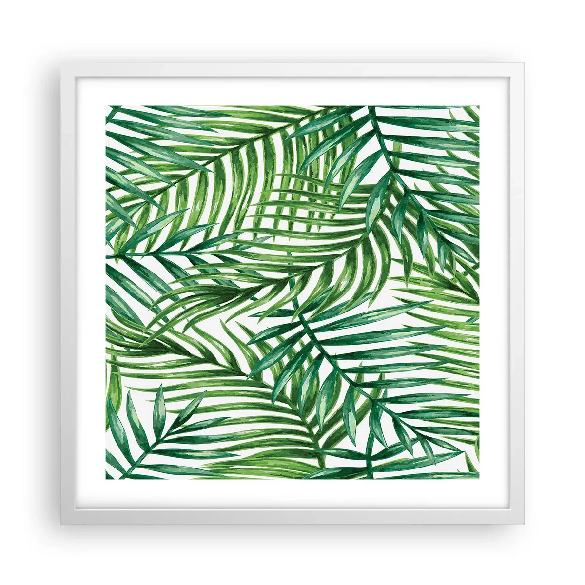 Affiche dans un cadre blanc - Poster - Sous la canopée verte - 50x50 cm