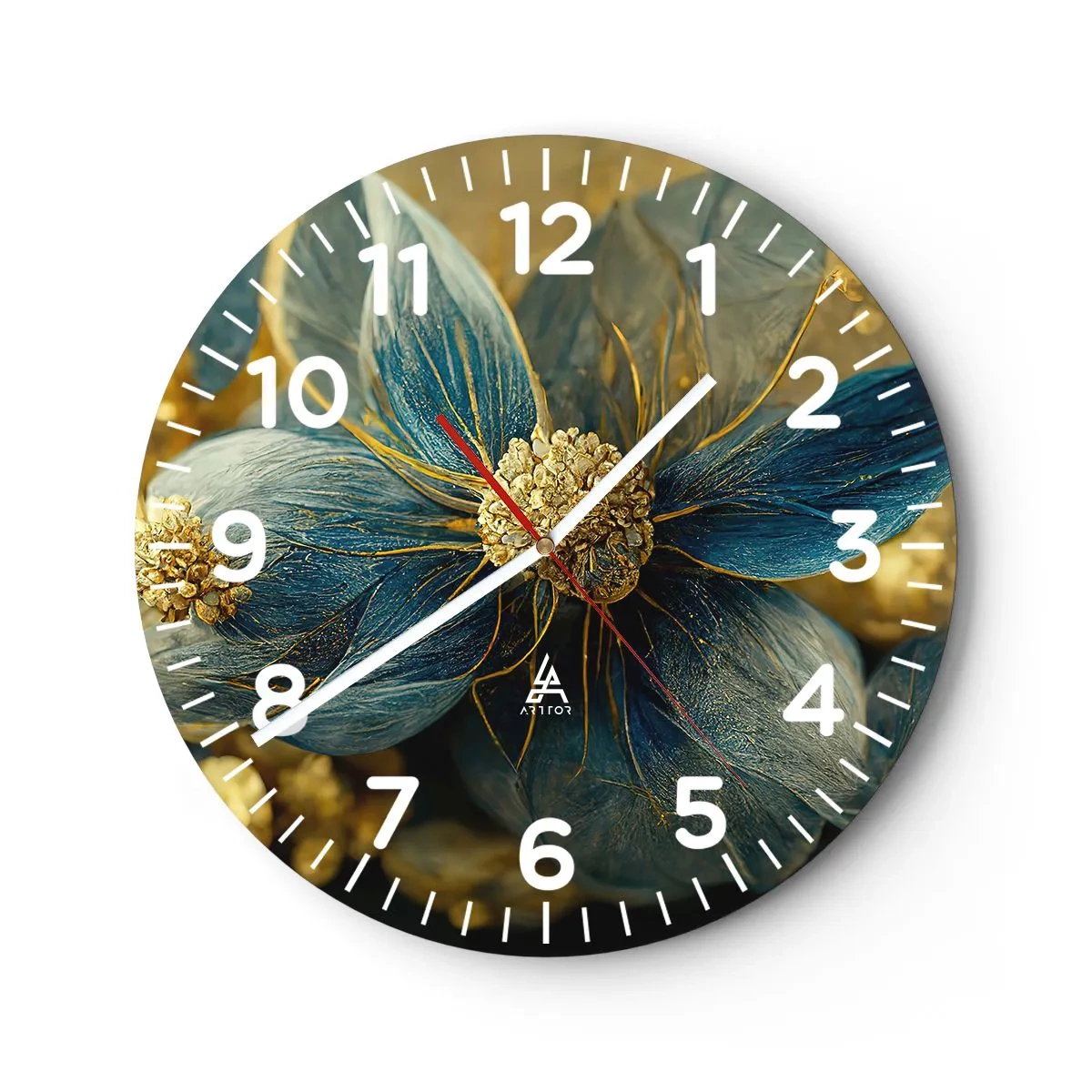 Horloge murale - Pendule murale - Fleurir avec de l'or - 30x30 cm