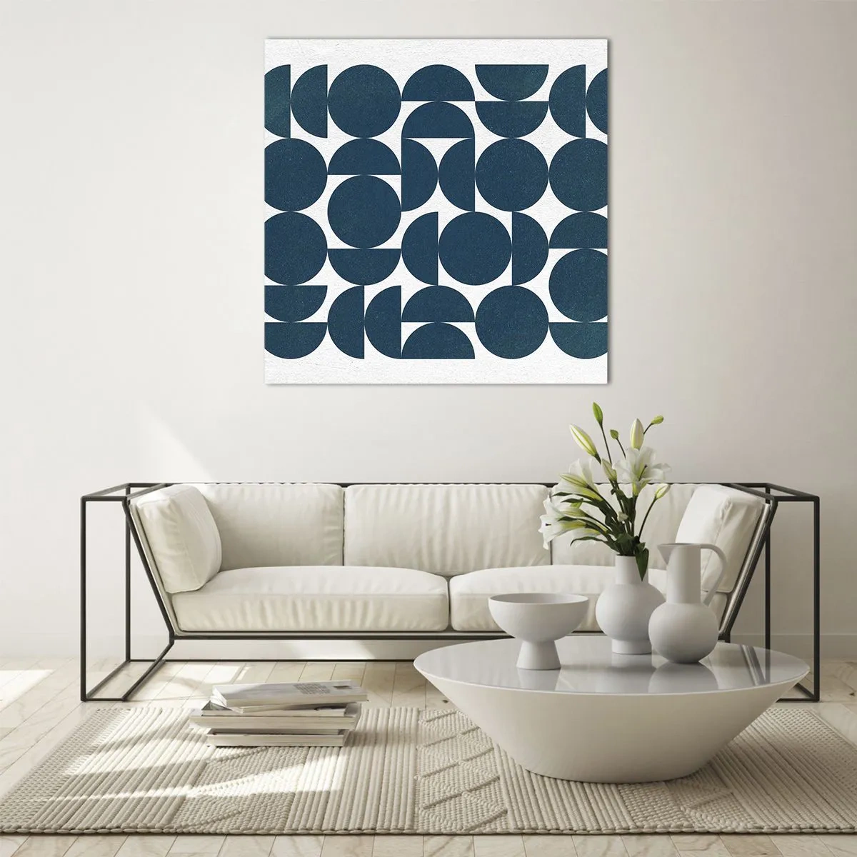 Impression sur verre - Image sur verre - Cercles et demi-cercles - 60x60 cm