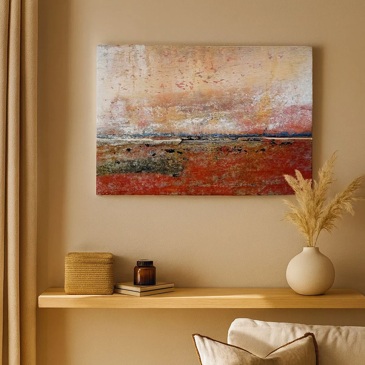Impression sur toile - Image sur toile - Une composition abstraite inspirée de la mer et de la nature. - 70x50cm - C'est peut-être la mer - Décoration murale moderne pour le salon et la chambre ARTTOR