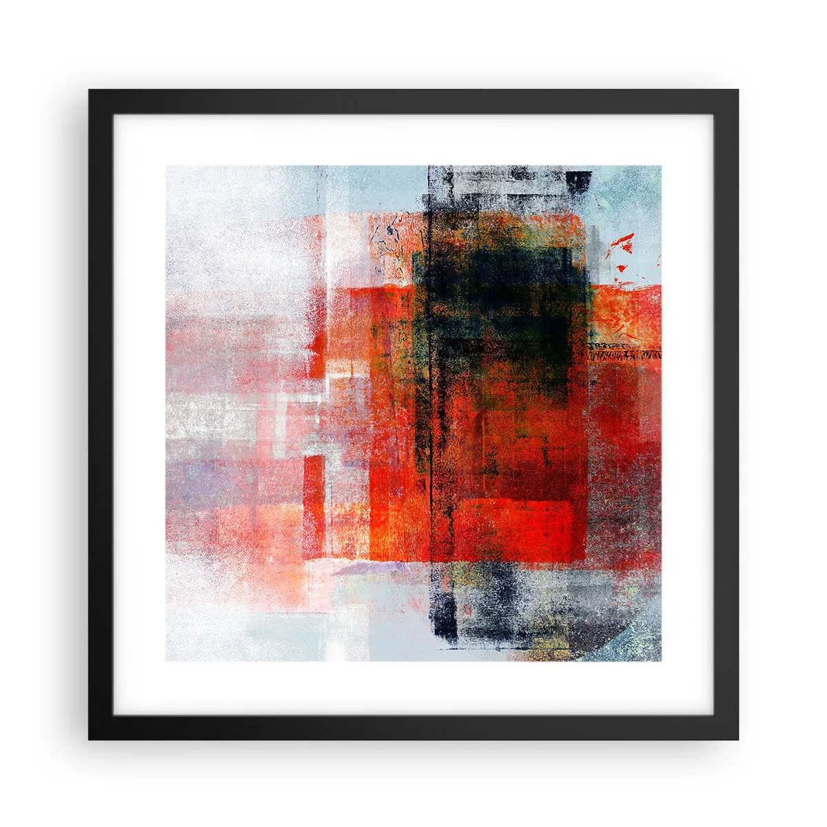 Affiche dans un cadre noir - Poster - Composition embrasée - 40x40 cm