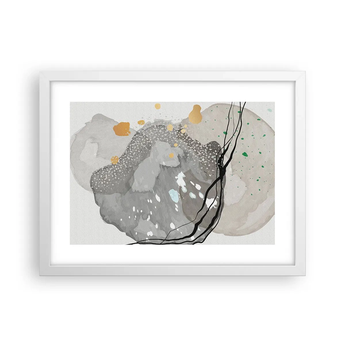 Affiche dans un cadre blanc - Poster - Composition organique - 40x30 cm