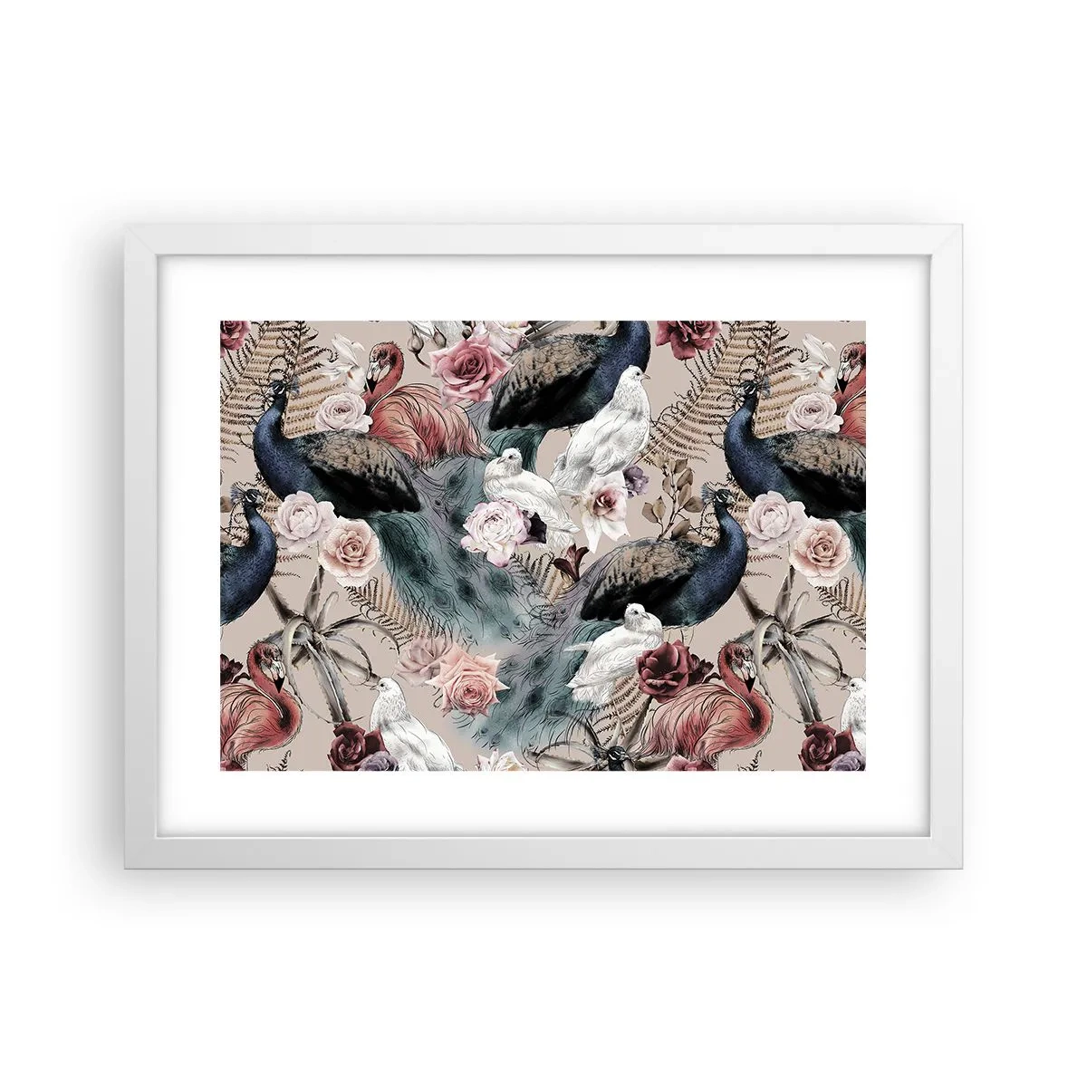 Affiche dans un cadre blanc - Poster - Dans un jardin de palace - 40x30 cm